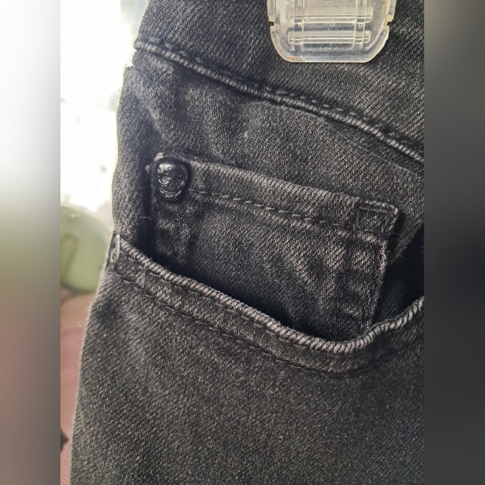 Blackheart Custom Black Skinny Jeans- Frankenstein & Bride Patches - Picture 6 of 6